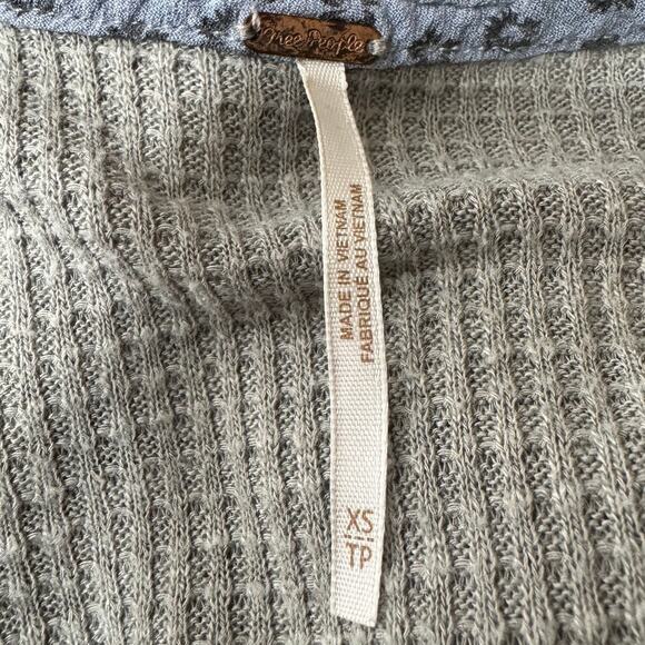 Free People Auxton Thermal Blue Womens XS Bohemian - Picture 6 of 6